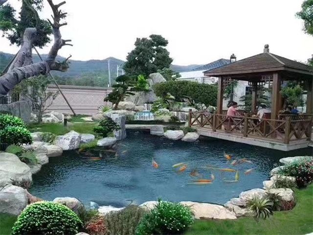 通州庭院鱼池假山设计
